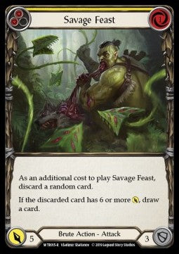 Savage Feast (Yellow) (Rainbow Foil) - Welcome to Rathe - Alpha (Rare) [WTR-A-WTR015-R]