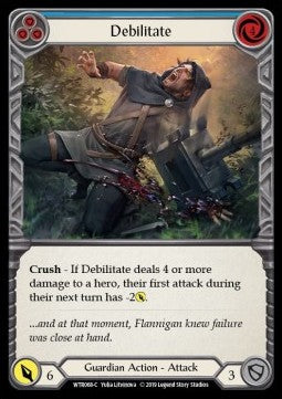 Debilitate (Blue) (Rainbow Foil) - Welcome to Rathe - Alpha (Common) [WTR-A-WTR068-C]