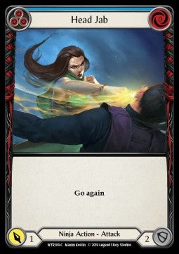 Head Jab (Blue) (Rainbow Foil) - Welcome to Rathe - Alpha (Common) [WTR-A-WTR100-C]