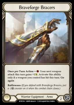 Braveforge Bracers (Cold Foil) - Welcome to Rathe - Alpha (Legendary) [WTR-A-WTR116-L]