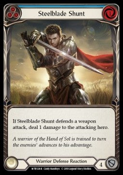 Steelblade Shunt (Blue) (Rainbow Foil) - Welcome to Rathe - Alpha (Rare) [WTR-A-WTR128-R]