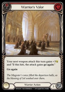 Warrior's Valor (Red) (Normal) - Welcome to Rathe - Alpha (Rare) [WTR-A-WTR129-R]