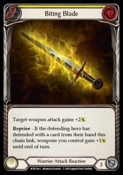 Biting Blade (Yellow) (Normal) - Welcome to Rathe - Alpha (Common) [WTR-A-WTR136-C]