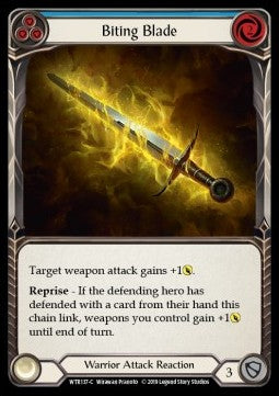 Biting Blade (Blue) (Rainbow Foil) - Welcome to Rathe - Alpha (Common) [WTR-A-WTR137-C]