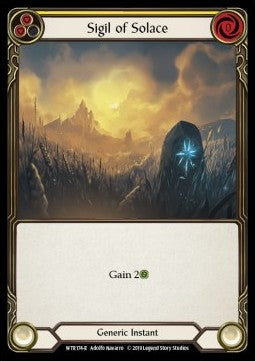 Sigil of Solace (Yellow) (Rainbow Foil) - Welcome to Rathe - Alpha (Rare) [WTR-A-WTR174-R]