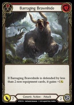 Barraging Brawnhide (Red) (Rainbow Foil) - Welcome to Rathe - Alpha (Common) [WTR-A-WTR176-C]
