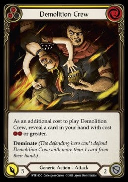 Demolition Crew (Yellow) (Rainbow Foil) - Welcome to Rathe - Alpha (Common) [WTR-A-WTR180-C]