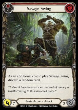 Savage Swing (Red) (Normal) - Welcome to Rathe - Rhinar, Reckless Rampage Hero Deck (Common) [RNR-011]