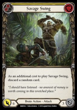 Savage Swing (Yellow) (Normal) - Welcome to Rathe - Rhinar, Reckless Rampage Hero Deck (Common) [RNR-016]