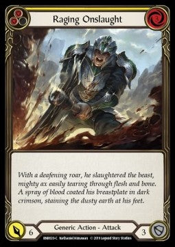 Raging Onslaught (Yellow) (Normal) - Welcome to Rathe - Rhinar, Reckless Rampage Hero Deck (Common) [RNR-020]