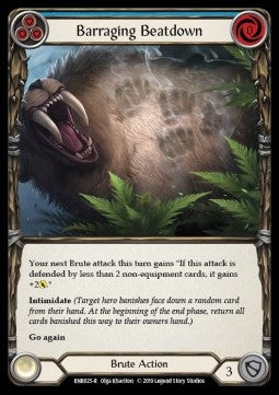 Barraging Beatdown (Blue) (Normal) - Welcome to Rathe - Rhinar, Reckless Rampage Hero Deck (Rare) [RNR-025]