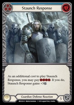Staunch Response (Blue) (Normal) - Welcome to Rathe - Bravo, Showstopper Hero Deck (Rare) [BVO-020]