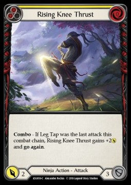 Rising Knee Thrust (Yellow) (Normal) - Welcome to Rathe - Katsu, the Wanderer Hero Deck (Common) [KSU-019]