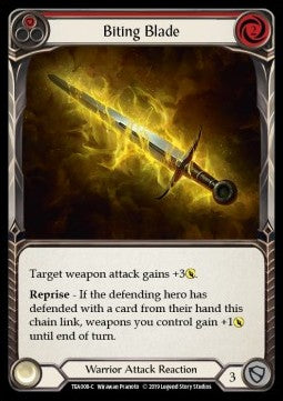 Biting Blade (Red) (Normal) - Welcome to Rathe - Dorinthea Ironsong Hero Deck (Common) [TEA-008]