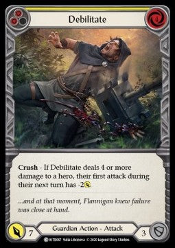 Debilitate (Yellow) (Rainbow Foil) - Welcome to Rathe - Unlimited (Common) [WTR-U-WTR067]