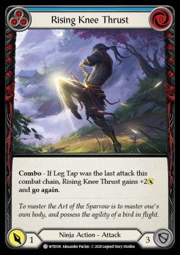 Rising Knee Thrust (Blue) (Rainbow Foil) - Welcome to Rathe - Unlimited (Common) [WTR-U-WTR106]