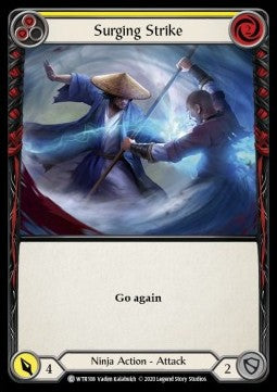 Surging Strike (Yellow) (Rainbow Foil) - Welcome to Rathe - Unlimited (Common) [WTR-U-WTR108]