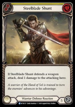 Steelblade Shunt (Yellow) (Rainbow Foil) - Welcome to Rathe - Unlimited (Rare) [WTR-U-WTR127]