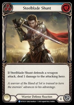 Steelblade Shunt (Blue) (Rainbow Foil) - Welcome to Rathe - Unlimited (Rare) [WTR-U-WTR128]