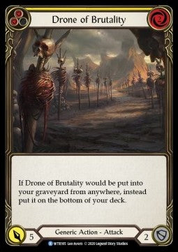 Drone of Brutality (Yellow) (Rainbow Foil) - Welcome to Rathe - Unlimited (Rare) [WTR-U-WTR165]