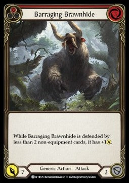 Barraging Brawnhide (Red) (Rainbow Foil) - Welcome to Rathe - Unlimited (Common) [WTR-U-WTR176]