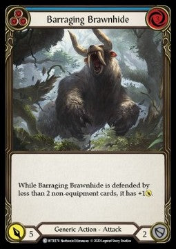 Barraging Brawnhide (Blue) (Rainbow Foil) - Welcome to Rathe - Unlimited (Common) [WTR-U-WTR178]