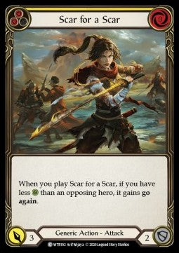 Scar for a Scar (Yellow) (Rainbow Foil) - Welcome to Rathe - Unlimited (Common) [WTR-U-WTR192]