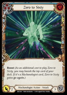 Zero to Sixty (Blue) (Normal) - Arcane Rising - First (Common) [ARC-F-ARC028-C]