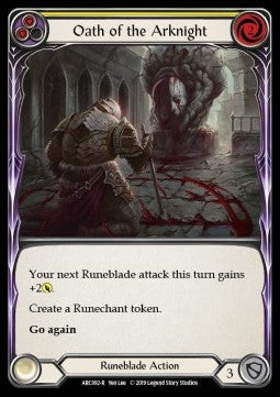 Oath of the Arknight (Yellow) (Rainbow Foil) - Arcane Rising - First (Rare) [ARC-F-ARC092-R]