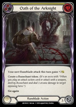Oath of the Arknight (Yellow) (Normal) - Arcane Rising - First (Rare) [ARC-F-ARC092-R]