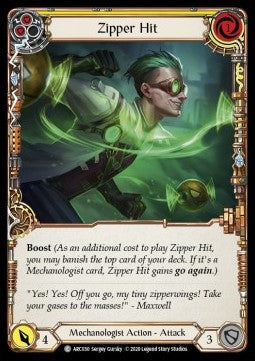 Zipper Hit (Yellow) (Rainbow Foil) - Arcane Rising - Unlimited (Common) [ARC-U-ARC030]