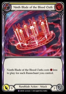Ninth Blade of the Blood Oath (Rainbow Foil) - Arcane Rising - Unlimited (Super Rare) [ARC-U-ARC082]