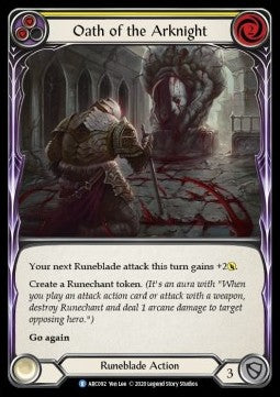 Oath of the Arknight (Yellow) (Rainbow Foil) - Arcane Rising - Unlimited (Rare) [ARC-U-ARC092]