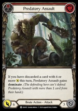 Predatory Assault (Red) (Rainbow Foil) - Crucible of War - First (Common) [CRU-F-CRU013]