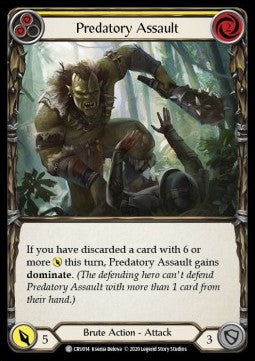 Predatory Assault (Yellow) (Rainbow Foil) - Crucible of War - First (Common) [CRU-F-CRU014]