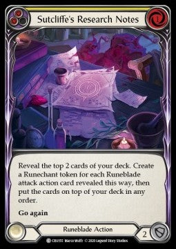 Sutcliffe's Research Notes (Yellow) (Normal) - Crucible of War - First (Common) [CRU-F-CRU155]