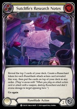 Sutcliffe's Research Notes (Yellow) (Rainbow Foil) - Crucible of War - First (Common) [CRU-F-CRU155]