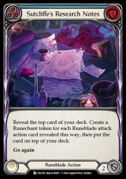Sutcliffe's Research Notes (Blue) (Normal) - Crucible of War - First (Common) [CRU-F-CRU156]