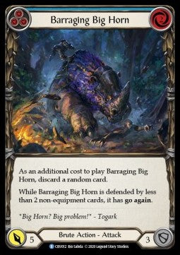 Barraging Big Horn (Blue) (Rainbow Foil) - Crucible of War - First (Rare) [CRU-F-CRU012]