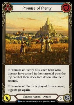 Promise of Plenty (Blue) (Rainbow Foil) - Crucible of War - First (Rare) [CRU-F-CRU185]