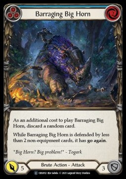 Barraging Big Horn (Blue) (Rainbow Foil) - Crucible of War - Unlimited (Rare) [CRU-U-CRU012]