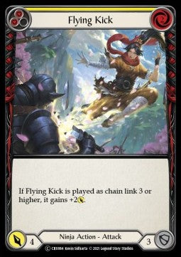 Flying Kick (Yellow) (Rainbow Foil) - Crucible of War - Unlimited (Common) [CRU-U-CRU064]