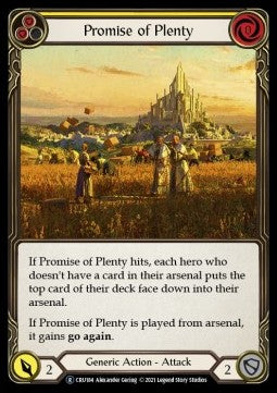 Promise of Plenty (Yellow) (Rainbow Foil) - Crucible of War - Unlimited (Rare) [CRU-U-CRU184]