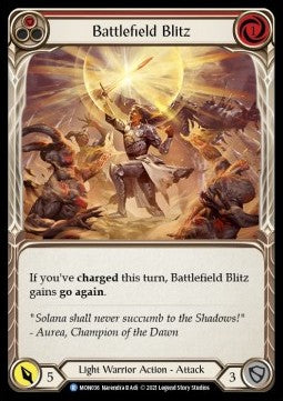 Battlefield Blitz (Red) (Rainbow Foil) - Monarch - First (Rare) [MON-F-MON036]