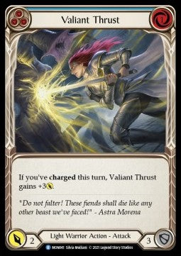 Valiant Thrust (Blue) (Rainbow Foil) - Monarch - First (Rare) [MON-F-MON041]