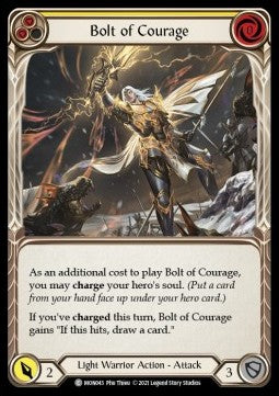 Bolt of Courage (Yellow) (Rainbow Foil) - Monarch - First (Common) [MON-F-MON043]