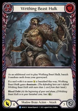 Writhing Beast Hulk (Blue) (Rainbow Foil) - Monarch - First (Rare) [MON-F-MON131]