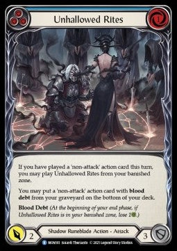 Unhallowed Rites (Blue) (Normal) - Monarch - First (Rare) [MON-F-MON161]