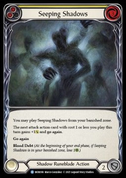 Seeping Shadows (Yellow) (Rainbow Foil) - Monarch - First (Rare) [MON-F-MON166]