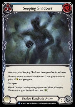Seeping Shadows (Blue) (Rainbow Foil) - Monarch - First (Rare) [MON-F-MON167]